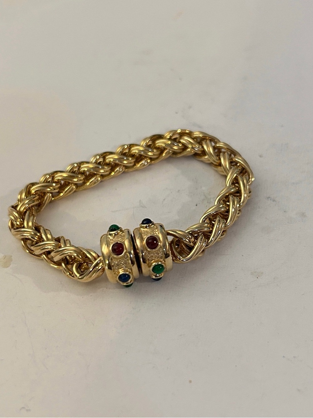 Vintage Rau Klikit Modernist Braided Chain
Bracelet 7 1/2 inches